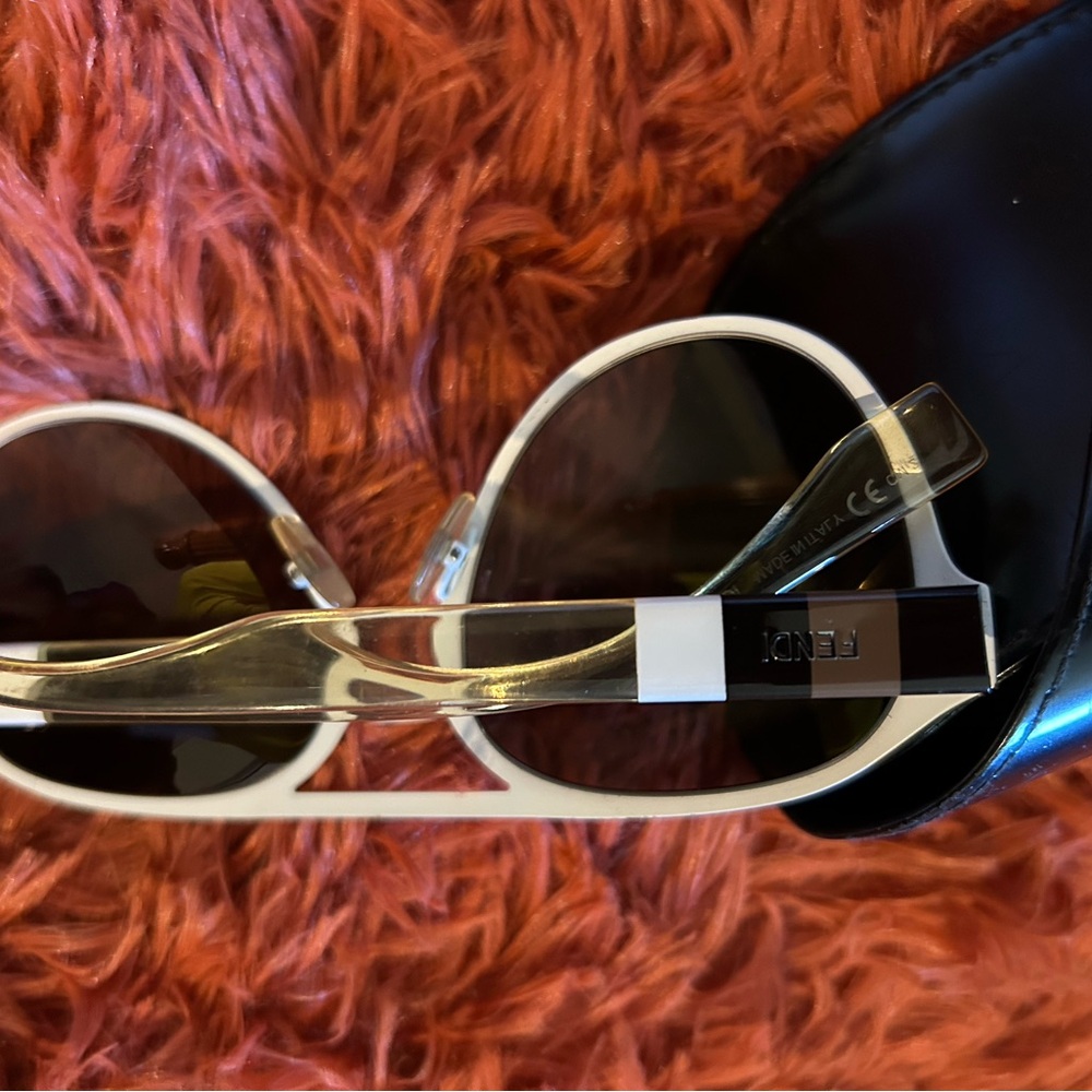 Fendi Black and White Heart-Shaped Sunglasses